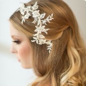 🆕 PowderBlueBijou Wedding Lace Headpiece Hair Comb